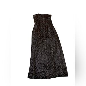Vtg Jessica McClintock Of Gunne Sax Strapless Maxi Dress Goth Punk Whimsy Sz 12